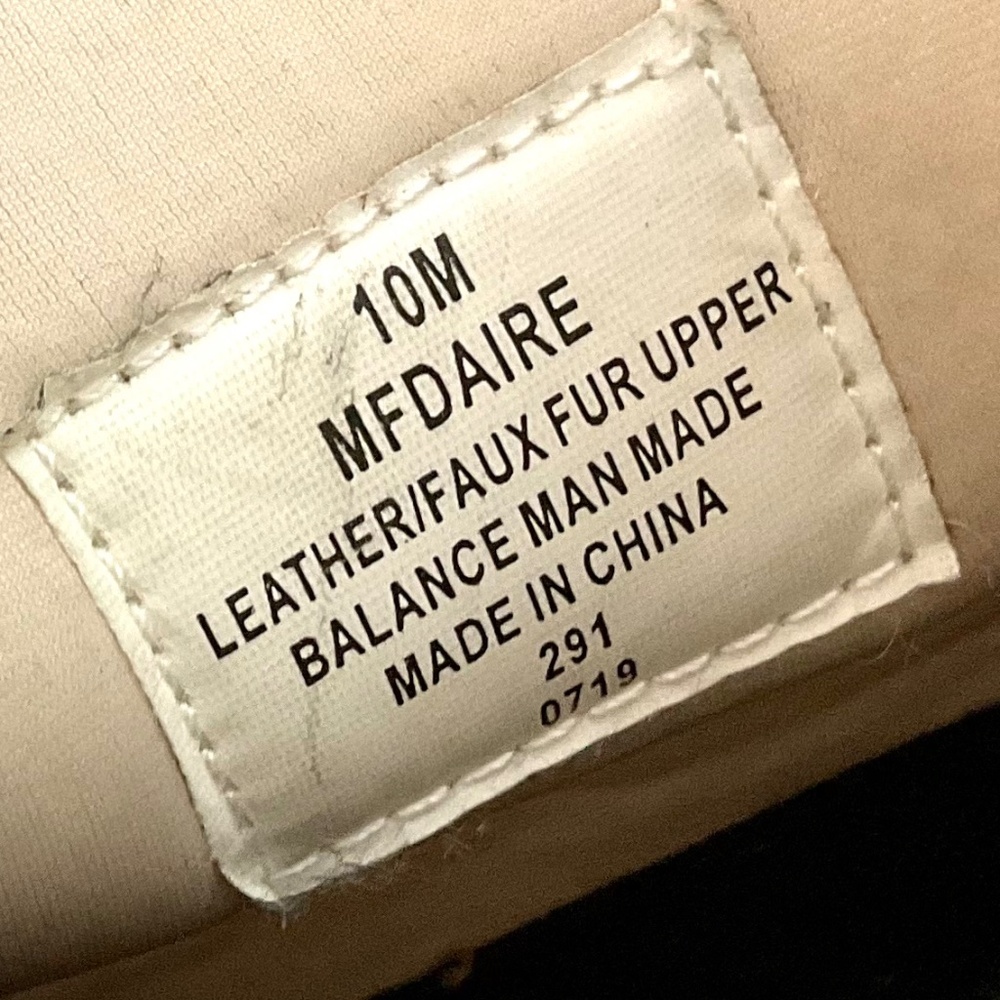 MARC FISHER Daire Black Suede Lace Up Faux Fur Sherpa High Top Sneaker sz 10M - Picture 9 of 16